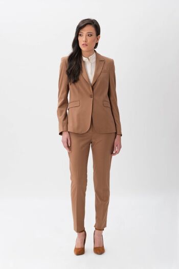 Costume avec blazer droit et pantalon coupe cigarette bleu 8