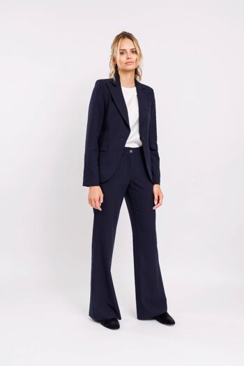 Costume à simple boutonnage en tissu stretch avec un pantalon gris classique 12