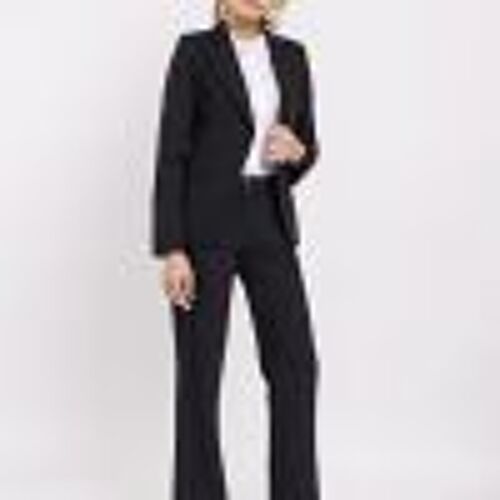 Tailleur monopetto in tessuto stretch con pantalone classico colore nero