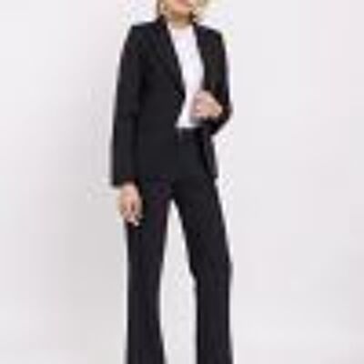 Single-breasted suit in stretch fabric with classic black trousers
