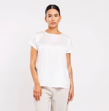 T-shirt en satin blanc 1