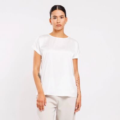 T-shirt en satin blanc