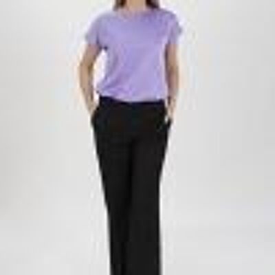 T-shirt in raso satin colore glicine