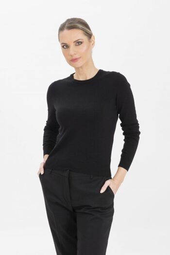 Pull col rond noir 1