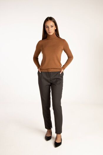 Pull col montant couleur camel 6
