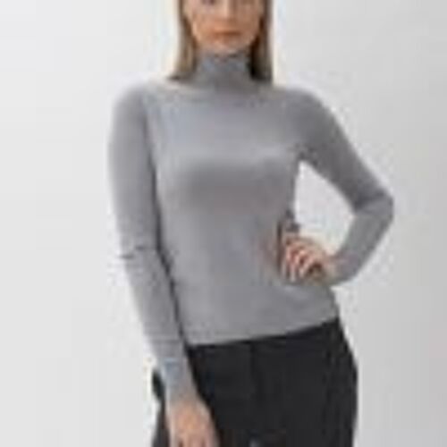 Maglia collo alto colore grigio