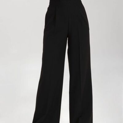Pantalone fluido con pinces colore nero