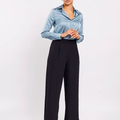 Fluid trousers in light black fabric