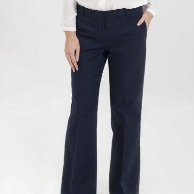 Classic trousers in blue technical fabric