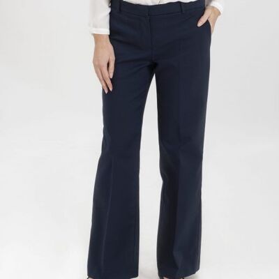 Classic trousers in blue technical fabric