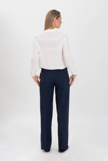 Pantalon classique en tissu technique bleu 5