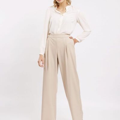 Beige palazzo trousers with pleats