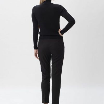 Cigarette trousers in black technical fabric