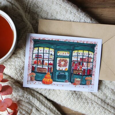 Die Herbst-Teestube - Postkarte