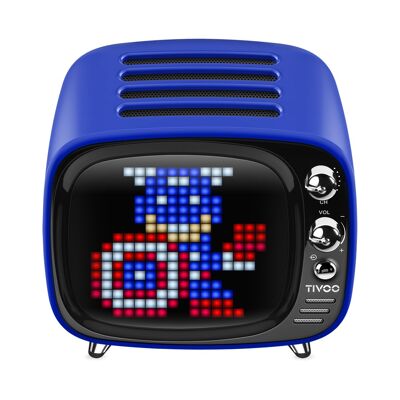 Sompex lifestyle divoom tivoo bluetooth 5.0 lautsprecher mit smart pixel art display - blau