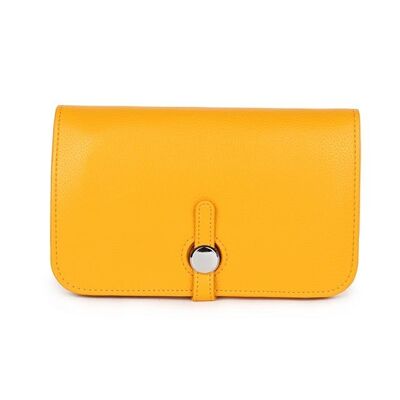 Nouvelle couleur PU sac à main en cuir portefeuille de haute qualité pour femmes sac à main à glissière - L12300 jaune citron
