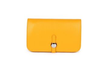 Nouvelle couleur PU sac à main en cuir portefeuille de haute qualité pour femmes sac à main à glissière - L12300 jaune citron 1