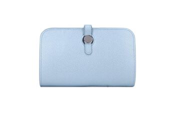 Nouvelle couleur PU sac à main en cuir portefeuille de haute qualité pour femmes sac à main à glissière - L12300 bleu clair 1