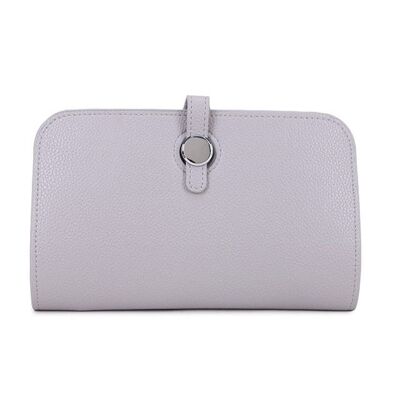 Nouvelle couleur PU sac à main en cuir portefeuille de haute qualité pour femmes sac à main à glissière - L12300 gris clair