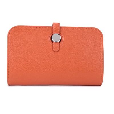 Monedero de cuero PU de nuevo color Cartera de alta calidad para mujer Monedero con cremallera - L12300 naranja