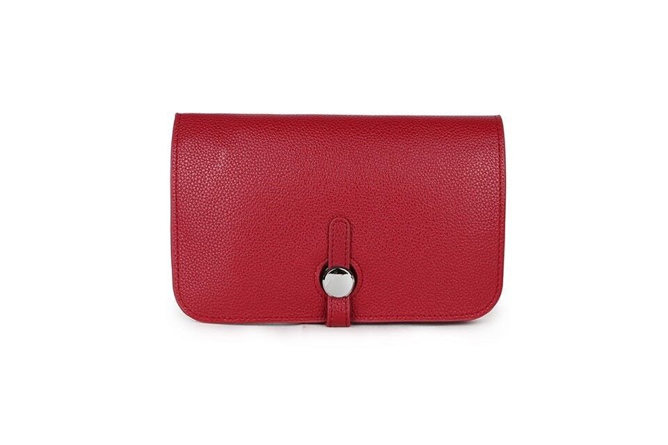 Portafoglio in pelle PU di nuovo colore Portafoglio di alta qualità per donna Borsa con cerniera - L12300 rosso