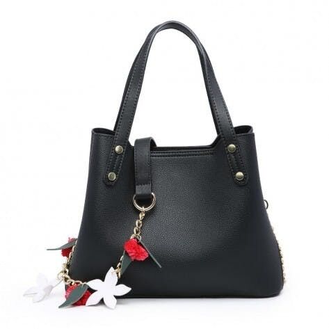 Primavera New Womens 3 scomparti Borsa a tracolla Borsa a tracolla Borsa a tracolla Borsa in pelle vegana PU Cinturino lungo moda -MC1018 nero