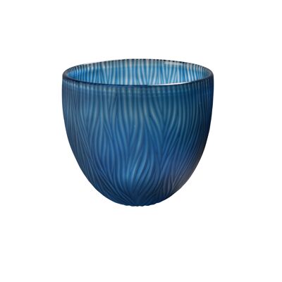 SOMPEX LIFESTYLE DINAH VASE GESCHLIFFEN BLAU KLEIN 22CMx20CM GLAS