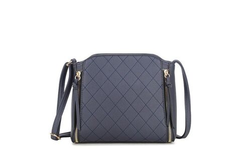 Spring New Womens Crossbody Bag Quilted Handbag  Main Zipper Shoulder bag vegan PU leather - S-003 dark grey