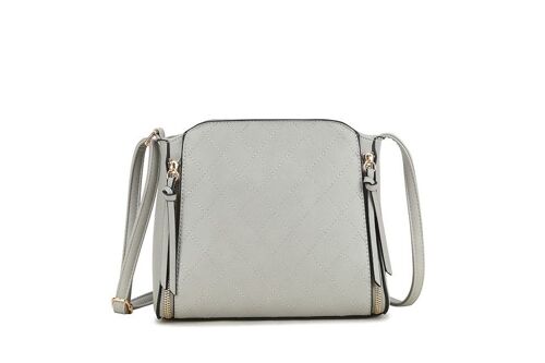 Spring New Womens Crossbody Bag Quilted Handbag  Main Zipper Shoulder bag vegan PU leather - S-003 silver
