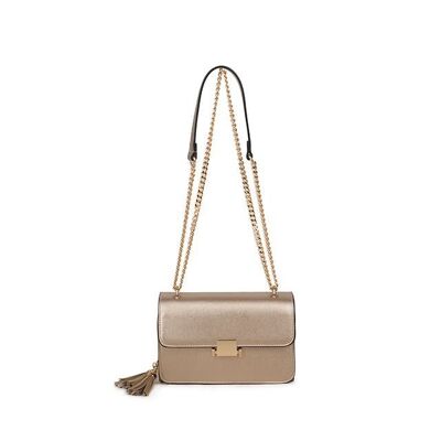 Crossbody Bag for Women Small Satchel Shoulder Bag Classic Handbags Vegan PU Leather- 31148 gold