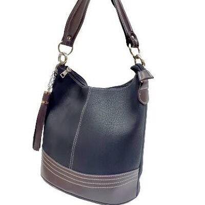 Womens Casual Tote Shoulder Cross body Handbag Soft Vegan PU Leather Fashion Bag Long Strap- C8274 BLACK