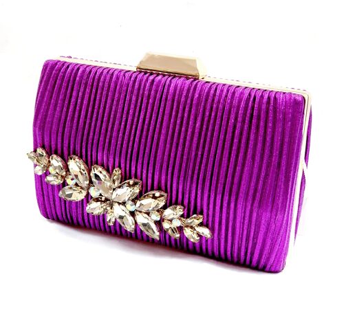 New Lady’s Grab Clutch Shoulder Cross Body Bag Vegan PU Material Party Prom Wedding Purse Fashion Handbag – H91 Purple