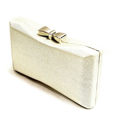 Stunning Faux Leather Hard Case Clutch Evening Party Bag – G1653 gold