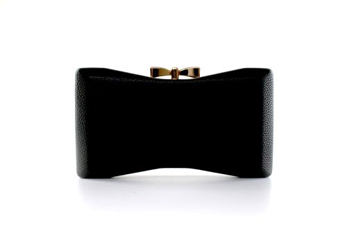 Stunning Faux Leather Hard Case Clutch Evening Party Bag – G1653 Black