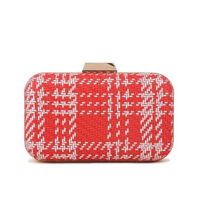 New Lady’s Grab Clutch Shoulder Cross Body Bag Vegan PU Material Party Prom Wedding Purse Fashion Handbag – V135-1 red