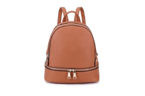 School Backpack Fashion Travel Casual Daypack Backpack Water-Proof Light Weight PU Leather Rucksack for Travel/Business/College HHL03 BROWN