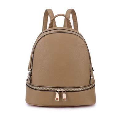 Sac à dos scolaire mode voyage sac à dos décontracté sac à dos imperméable léger en cuir PU sac à dos pour voyage/affaires/université HHL03 KAKI