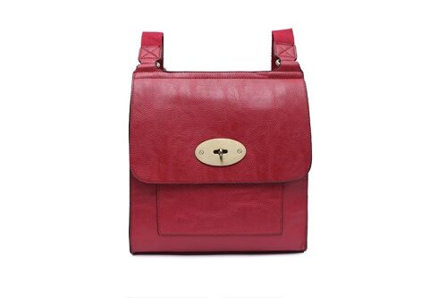 Lady’s Cross Body Bag Shoulder Handbag Travel Bag High Quality PU Leather Long Strap – 21601 red