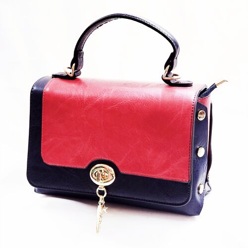 Lady’s 2 Tones Cross Body Bag Shoulder Party Handbag High Quality PU Leather Long Strap – 31150 blue