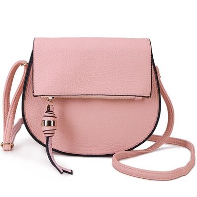 Damen Crossbody Umhängetasche Party Geldbörse Hochwertige PU Leder Handtasche Langer Riemen – PINK F9448