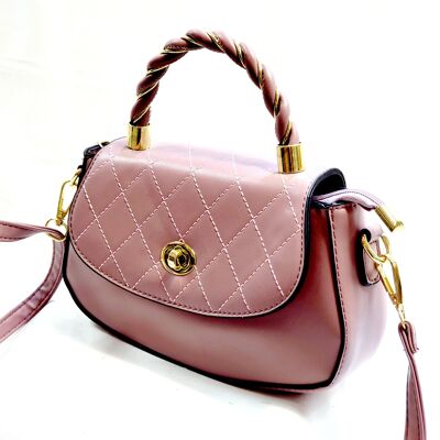 Damen Umhängetasche Schulter Party Handtasche PU Leder Lange Riemen Modische Stilvolle Tasche – GM003 pink