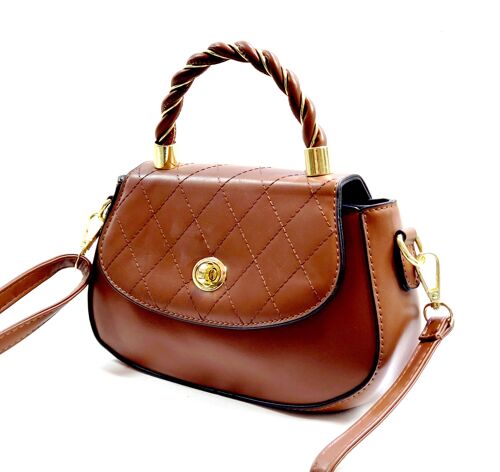 Lady’s Cross Body Bag Shoulder Party Handbag PU Leather Long Strap Fashion Stylish Bag – GM003 brown