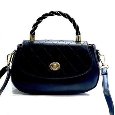 Lady’s Cross Body Bag Shoulder Party Handbag PU Leather Long Strap Fashion Stylish Bag – GM005 black