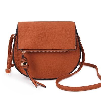 Lady’s Crossbody Shoulder Bag Party Purse High Quality PU Leather Handbag Long Strap – BROWN F9448