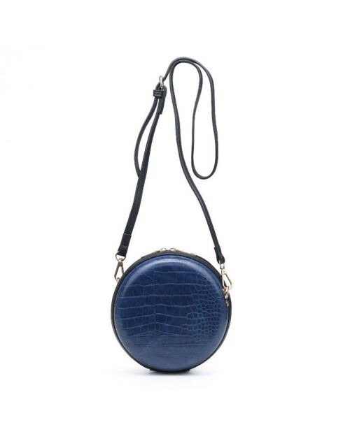 Cute Round Cross body Shoulder Bag Small Grab Purse Vegan PU Handbag with Long Adjustable Strap  -- W2399-1 BEIGE