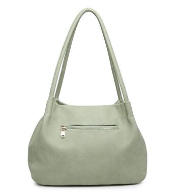 Sac fourre-tout extensible pour femme avec bouton en bois et bandoulière - Z-10040m gris 3