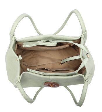 Sac fourre-tout extensible pour femme avec bouton en bois et bandoulière - Z-10040m gris 4