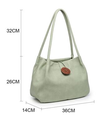 Sac fourre-tout extensible pour femme avec bouton en bois et bandoulière - Z-10040m blanc 4