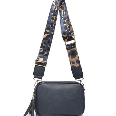 New Spring 2 scomparti Ladies Cross Body Bag Borsa a tracolla con cinturino largo regolabile ZQ-070-2m blu scuro