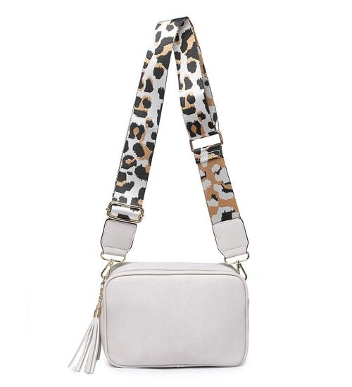 New Spring 2 Compartments Ladies Cross Body Bag Shoulder bag with Adjustable Wide Strap ZQ-070-2m grey